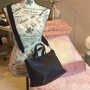 Black DKNY Satchel with Wide Shoulder Strap